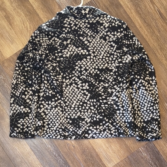 Carole Little Black Cream Textured Blazer - Picture 3 of 3